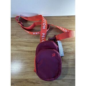 Peloton Fanny Pack Chest Belt Crossbody Bag Zip Closure Orange Red Purple